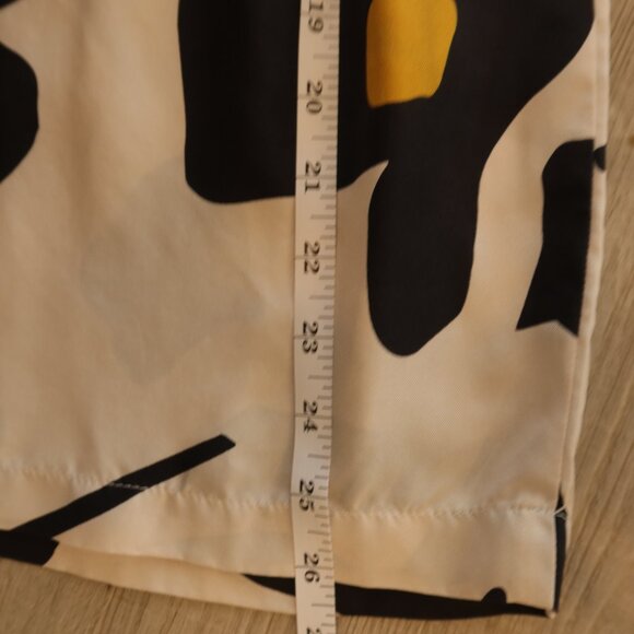 ALYSI 100% silk skirt floral beige black ITALY print fun vacation beachy design - Picture 5 of 9